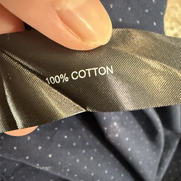 Denim And Flower Ricky Singh Men’s‎ Casual Shirt Navy White Polls Dot XL - Picture 7 of 9